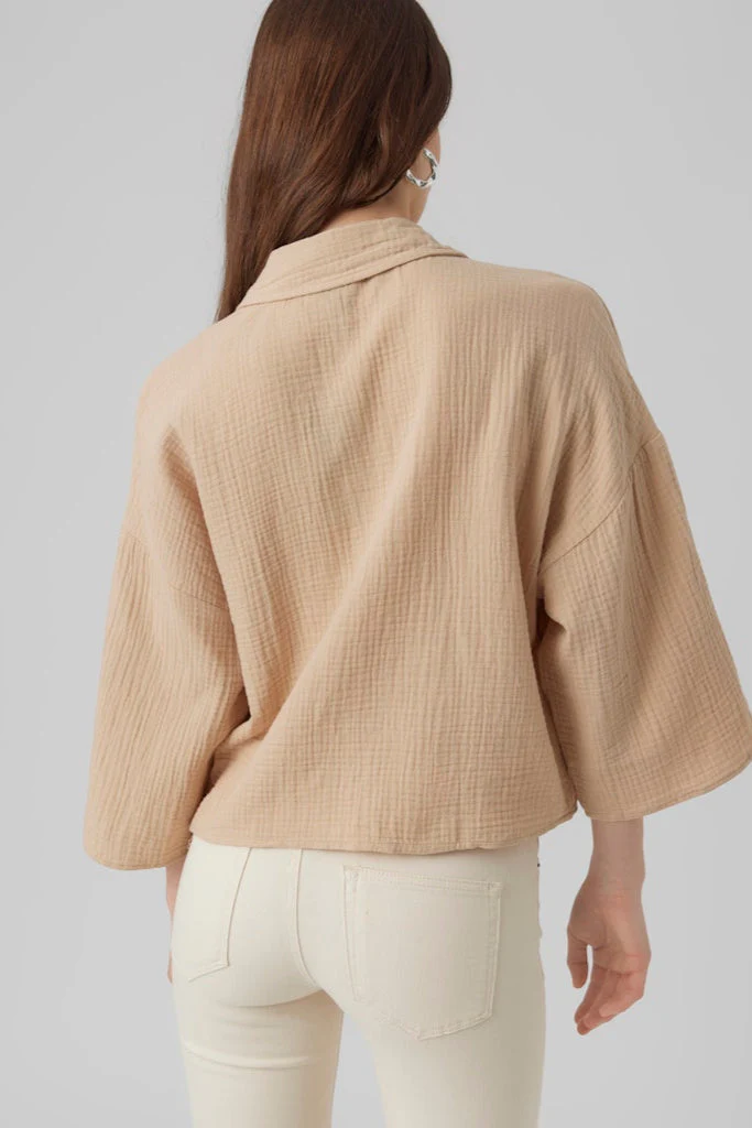 Natali Crop Shirt - Irische Creme - Image 3